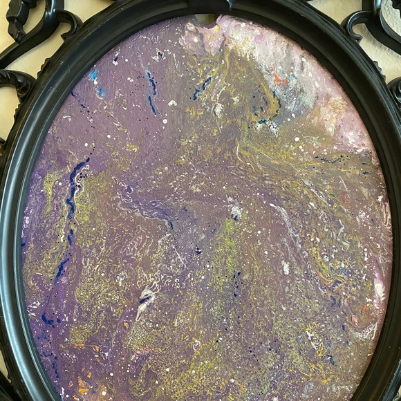 handmade Framed Cardboard Art Modern Acrylic Paint - Picture 3 of 14